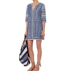 Love Sam Navy and White Embroidered Dress